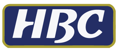 HIBC logo; navy blue and gold.